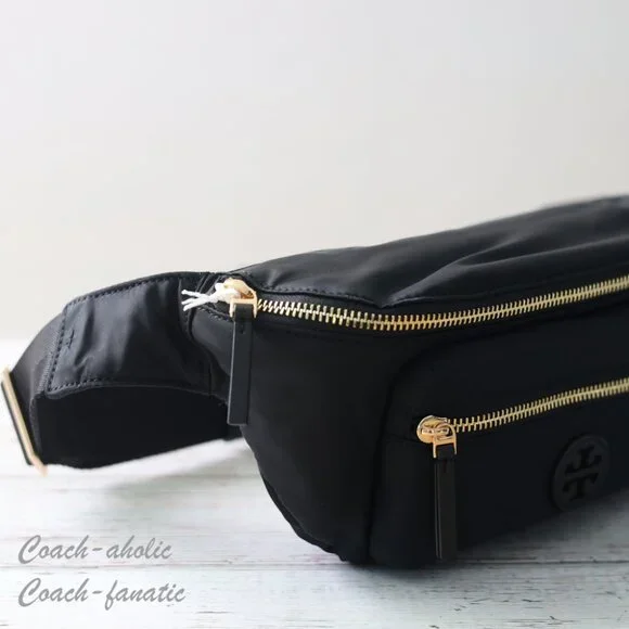 NWT Tory Burch Nylon Belt Bag Fanny Pack Crossbody in Black - Picture 5 of 11